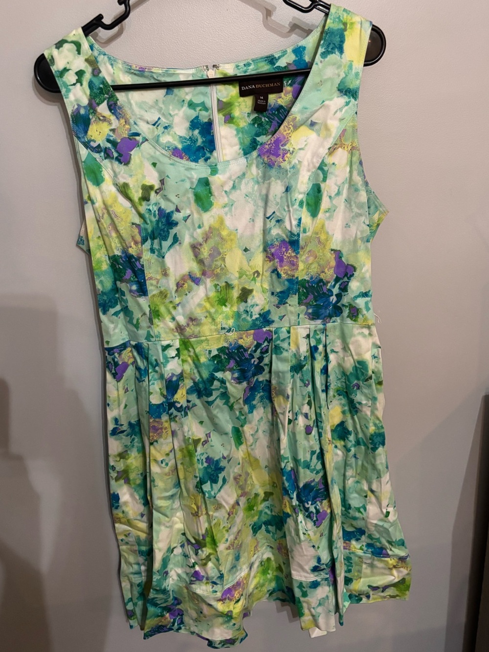 Dana Buchman Sleeveless Floral Watercolor Dress Size 14